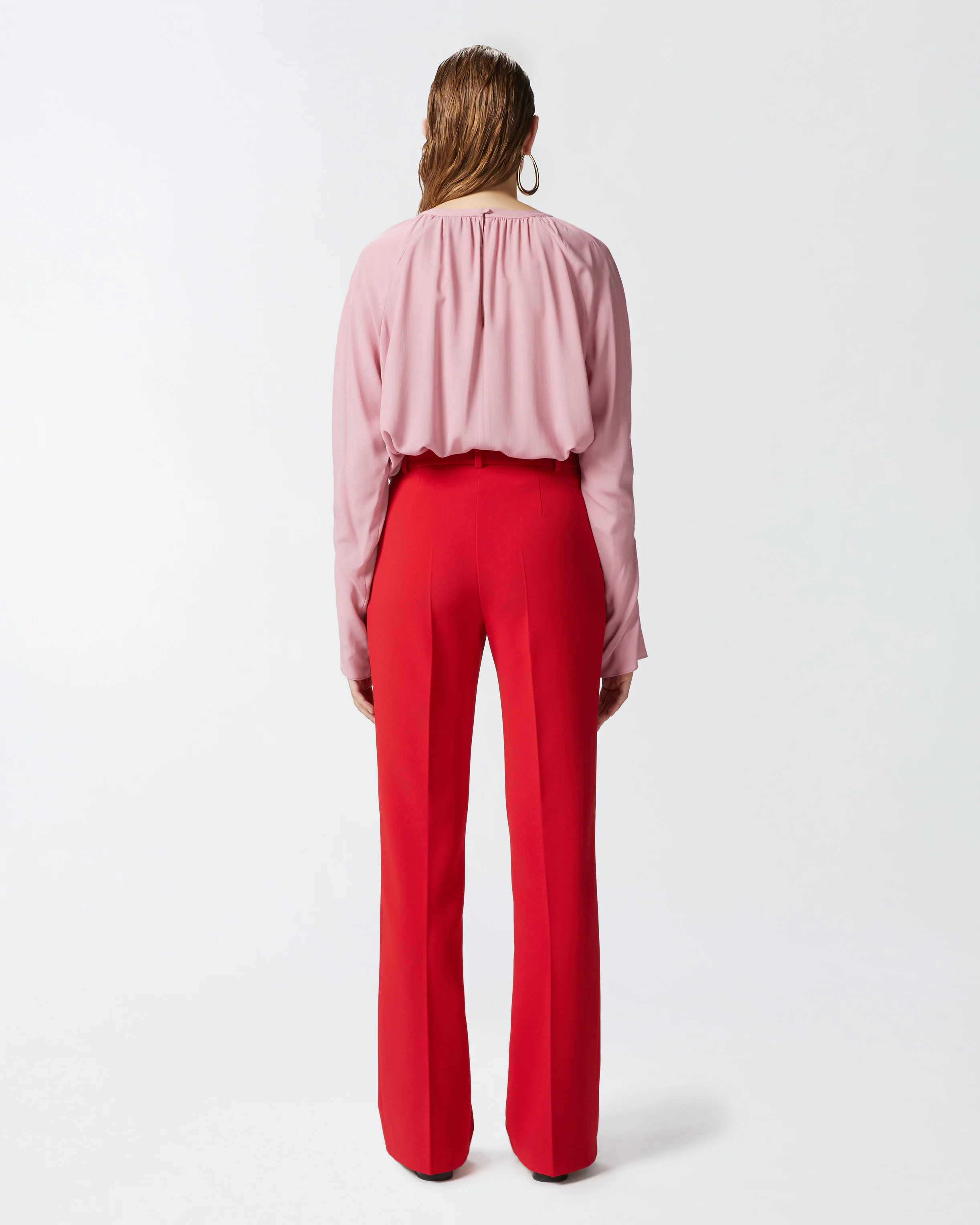 Blouse fluide à encolure en v | Rose