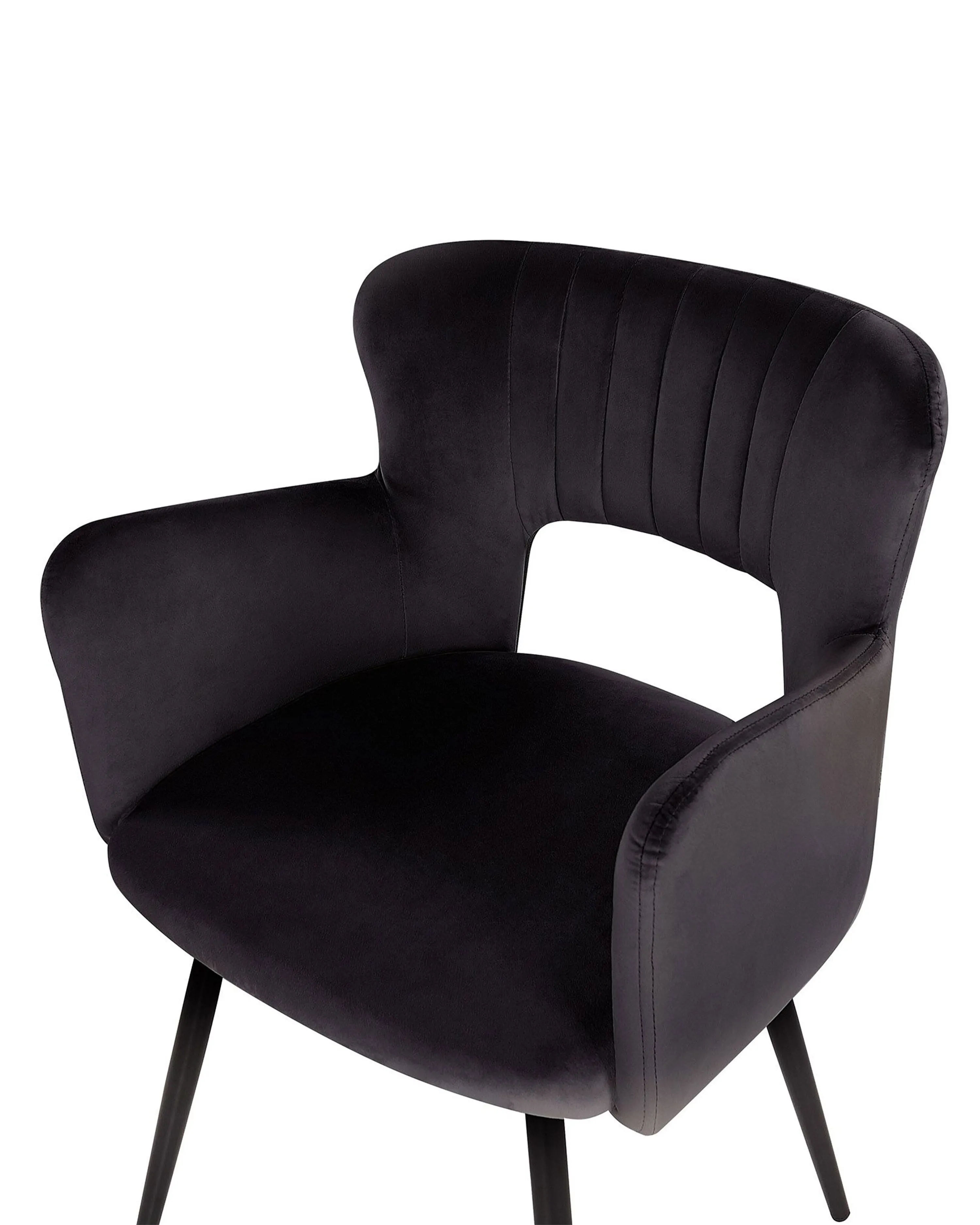 Set van 2 eetkamerstoelen SANILAC Fluweel Zwart