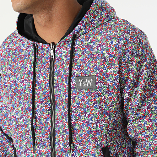 Veste Zippée Capuche Uzy Noir Blanc Réversible