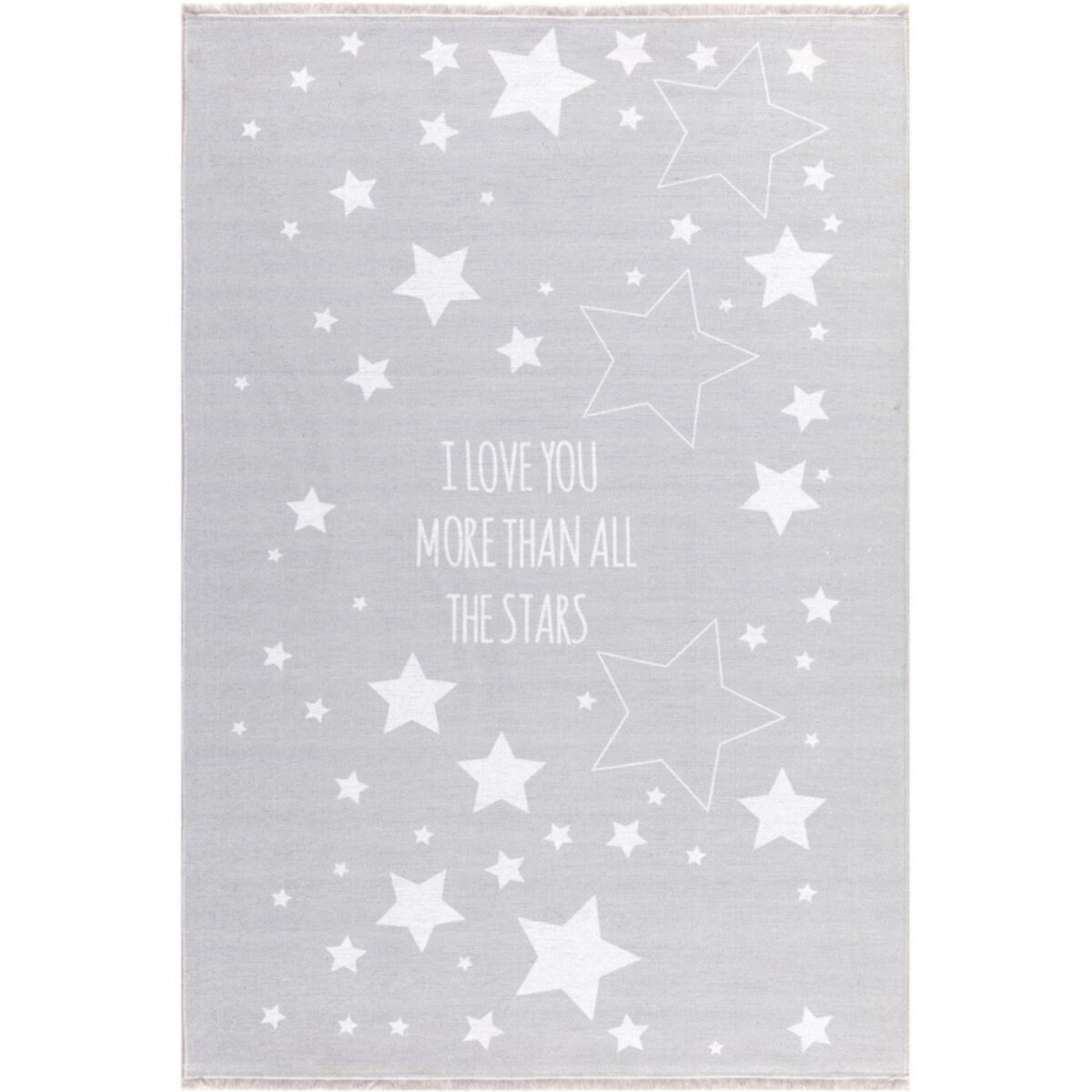 Livone Livone Kinderteppich LOVE YOU STARS silbergrau/weiss 100x160 cm