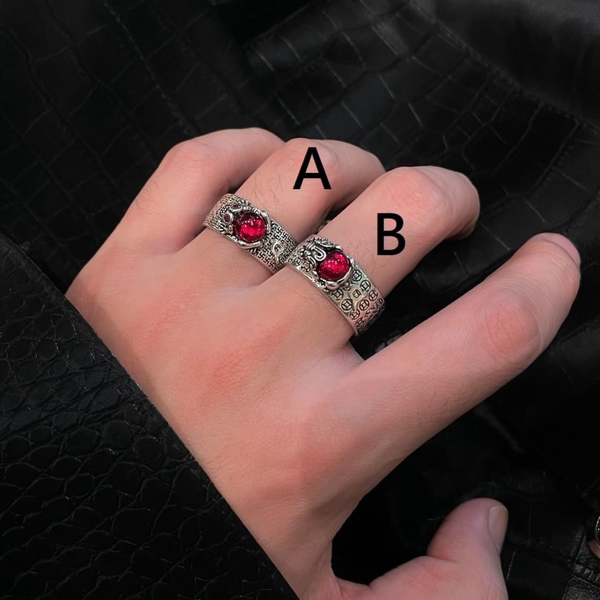 Lilafey - Open ring met strass