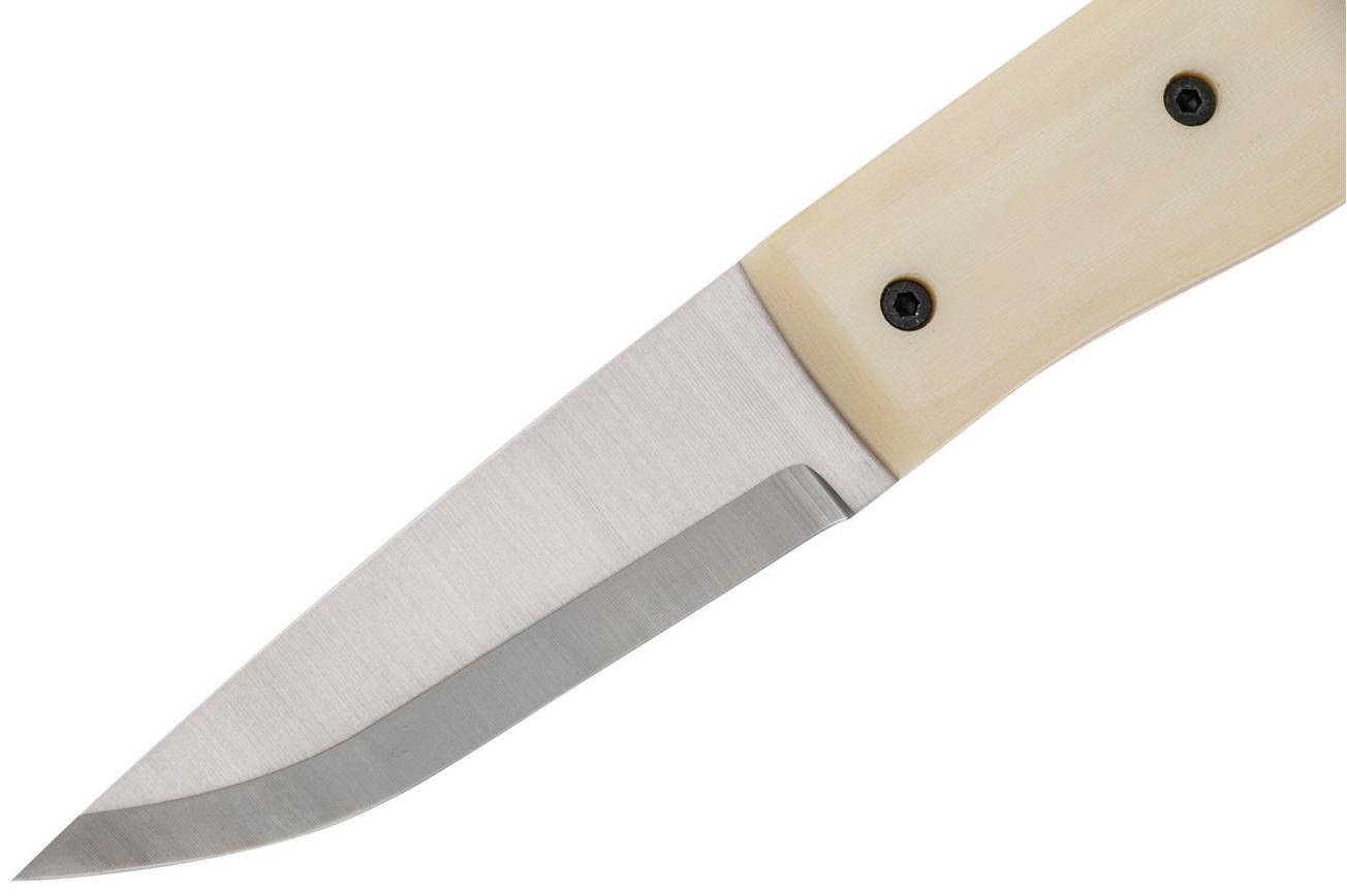 Brisa Pk70Fx 462 12C27 Scandi, Ivory Micarta, vaststaand mes