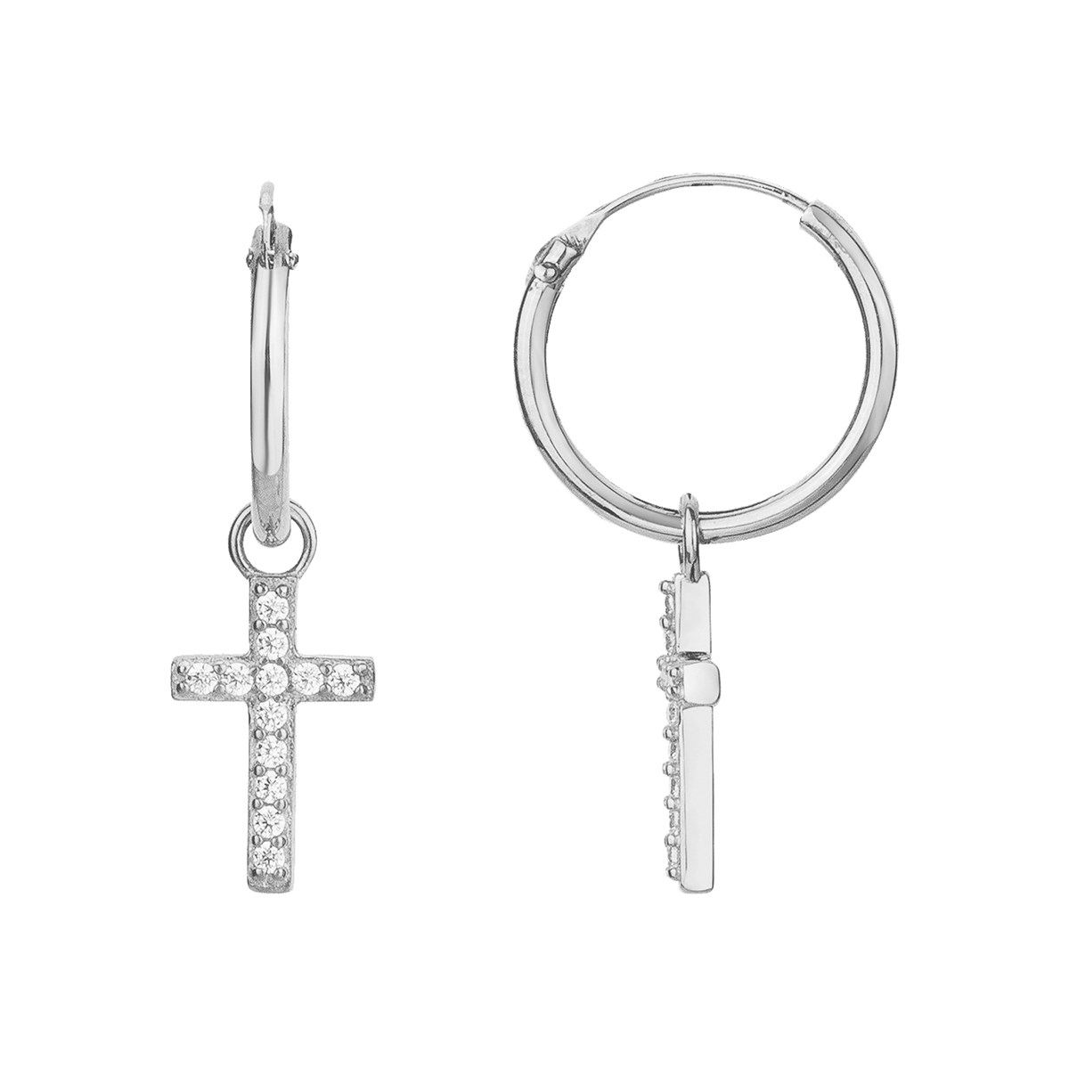 Créoles en Argent avec oxyde de zirconium blanc