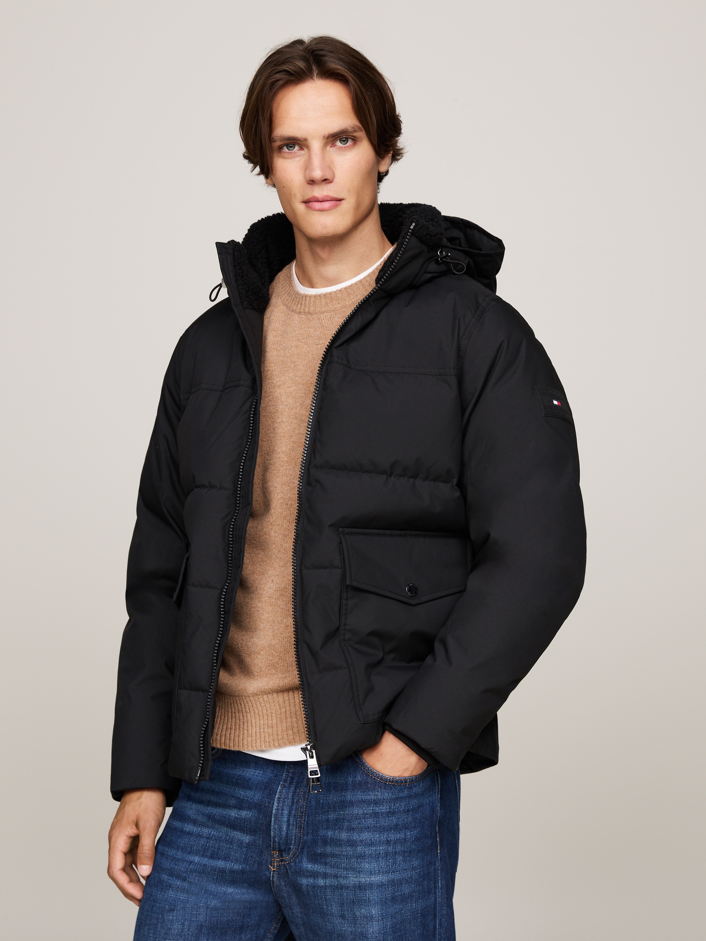 Tommy Hilfiger Parka »ROCKIE UTILITY HOODED JACKET« mit Kapuze Winterjacke, Outdoorjacke Abnehmbare Kapuze mit Kordelzug, 2-Wege-Reiss