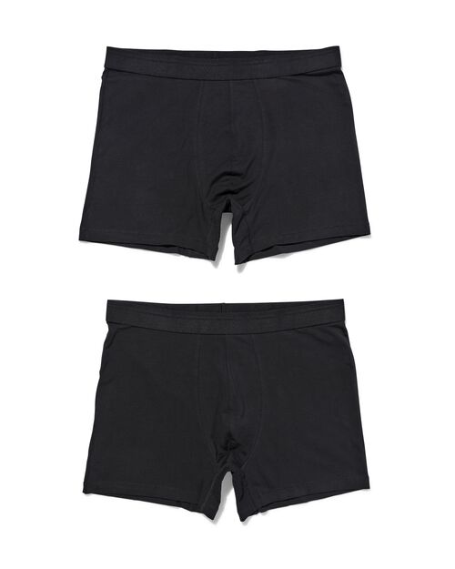 2 boxers homme modèle long coton real lasting noir