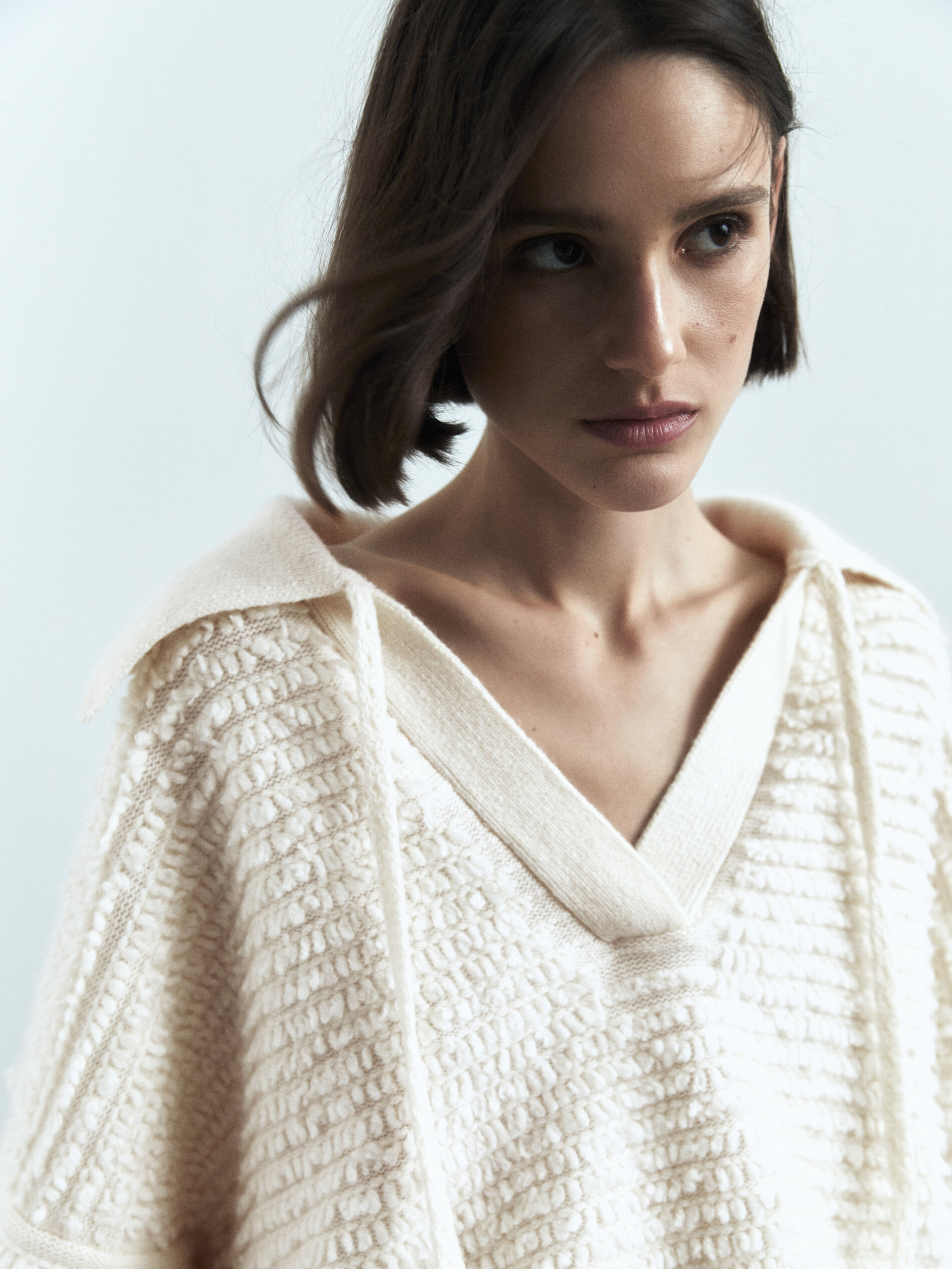 Jersey cuello polo ponto boucle - BEGE