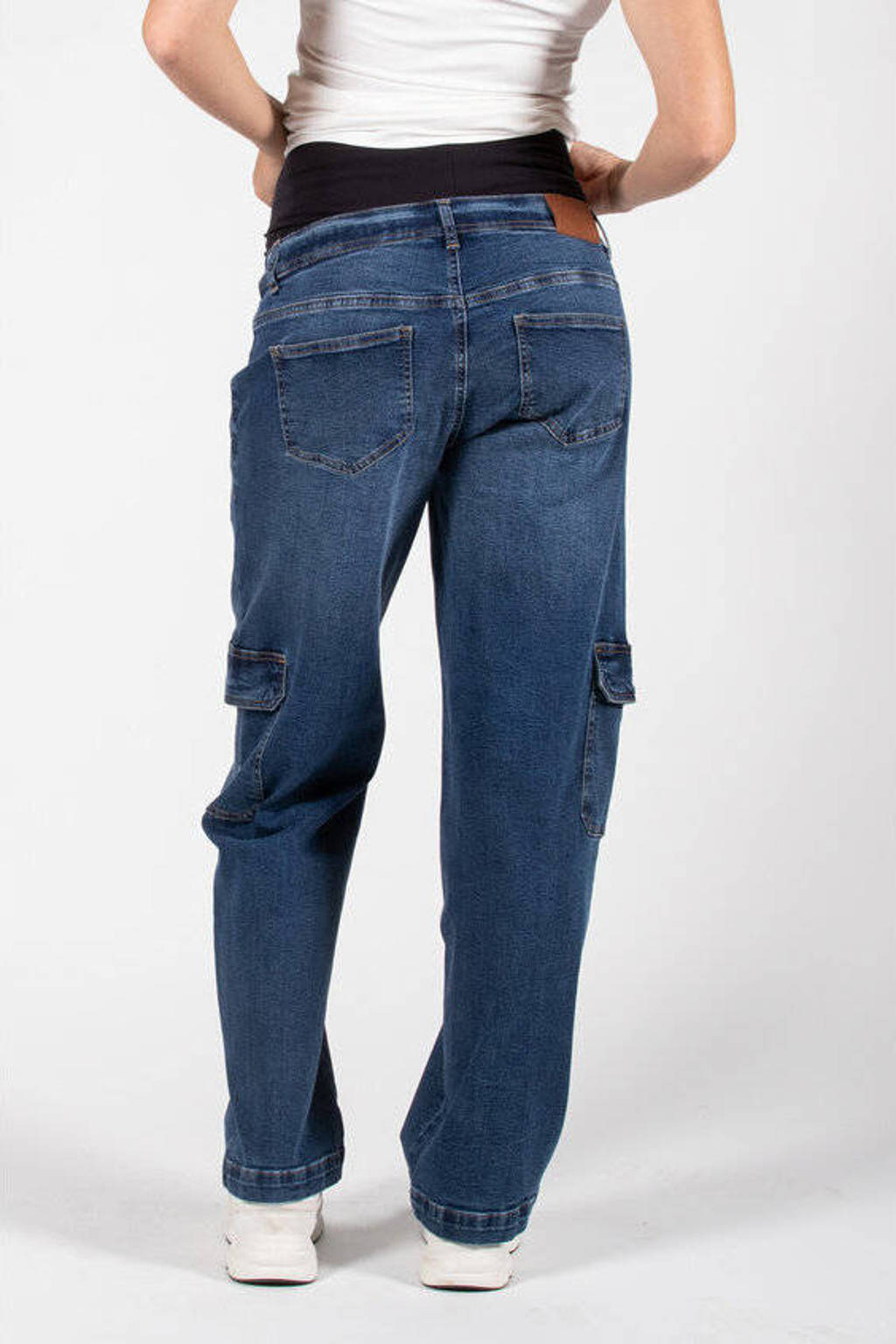 LOVE2WAIT low waist zwangerschaps cargo jeans stonewashed