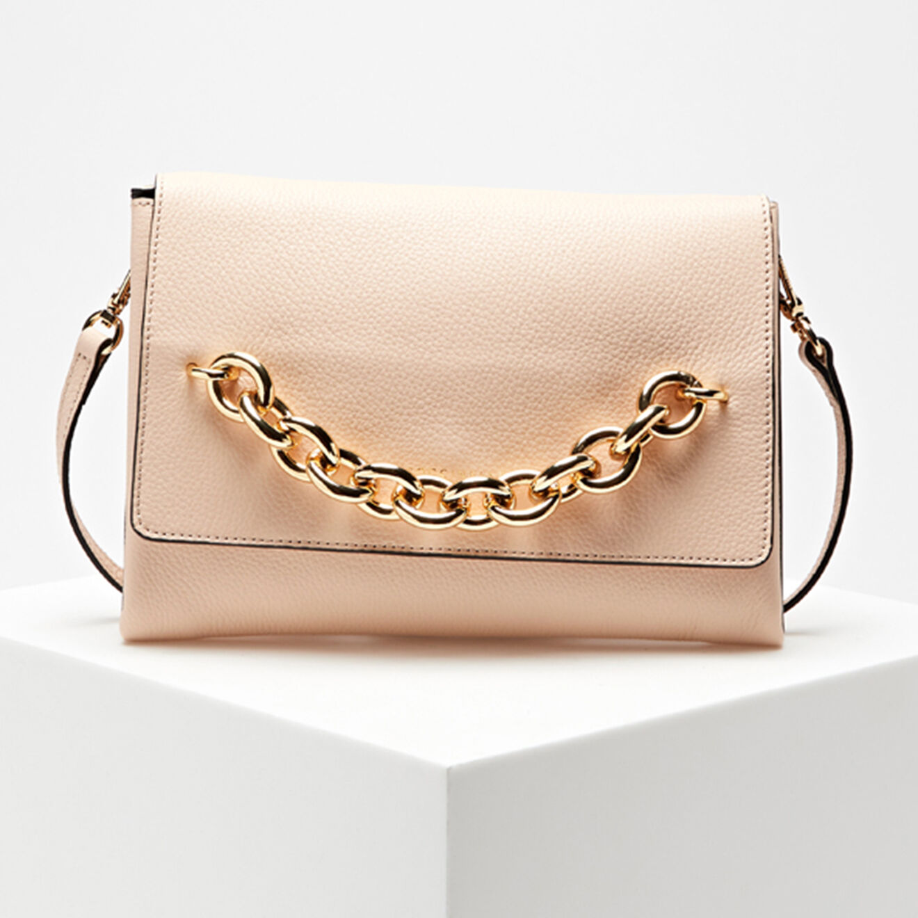 Coccinelle Sac bandoulière en Cuir Tina nude - 24x16x2 cm