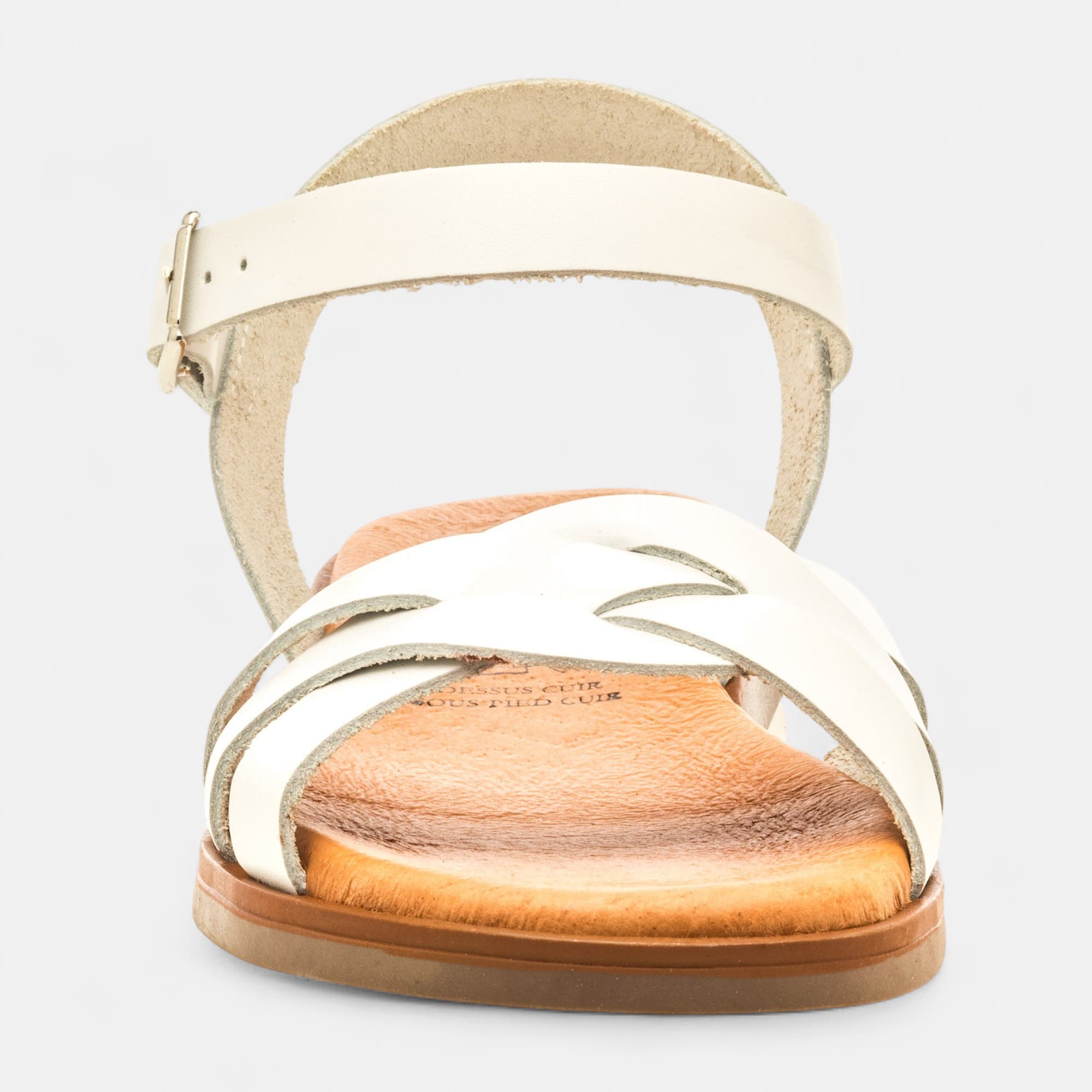 Nu-pieds Femme en cuir blanc