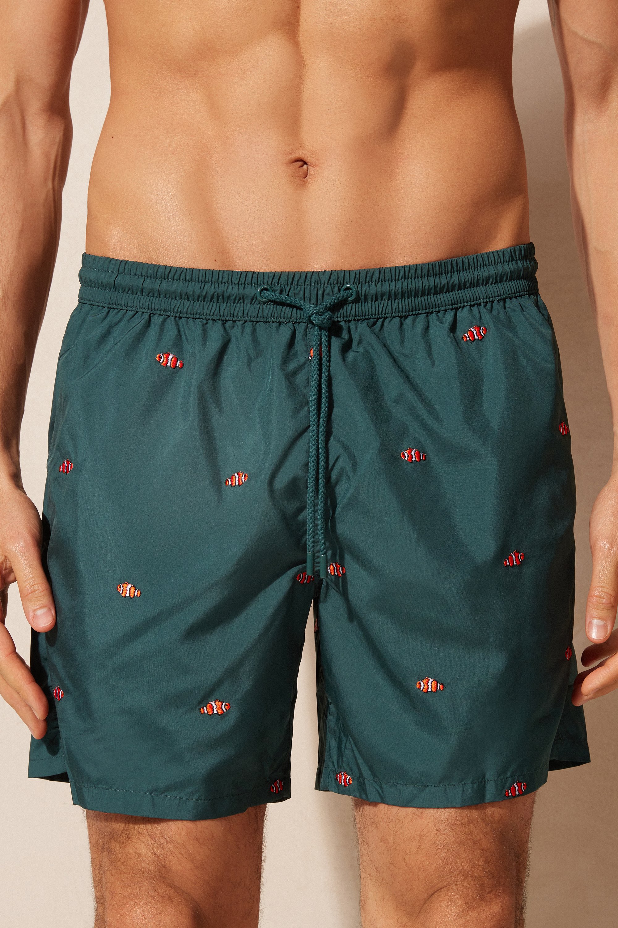 Maiô boxer com bordado de peixe-palhaço