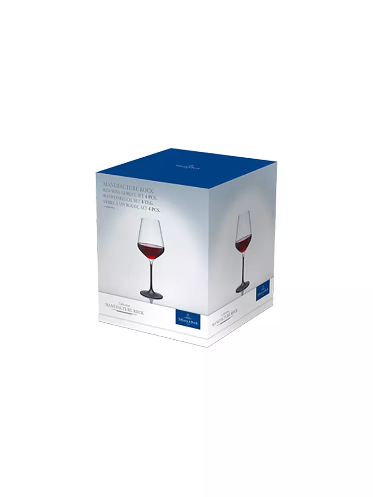 VILLEROY & BOCH Rotweinglas Manufacture Rock 4er 470ml schwarz