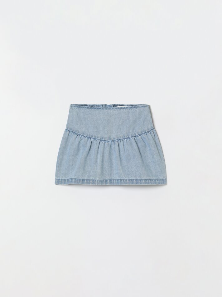 Saia jeans - Azul índigo claro