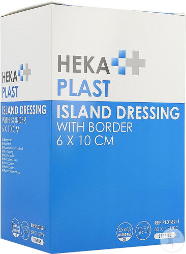 Hekaplast Border Pansement Adhésif À Îlot Central Stérile 6x10cm 50 Pièces