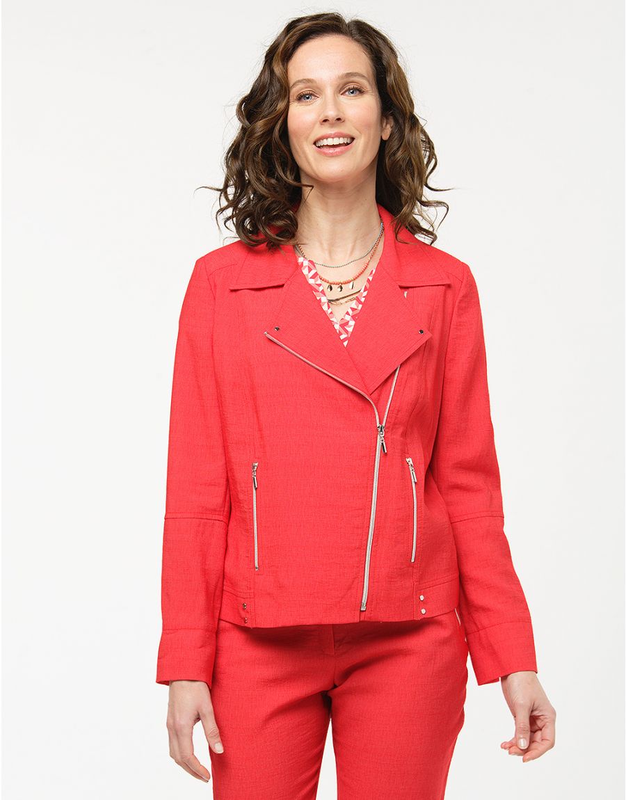 Veste rouge col à revers