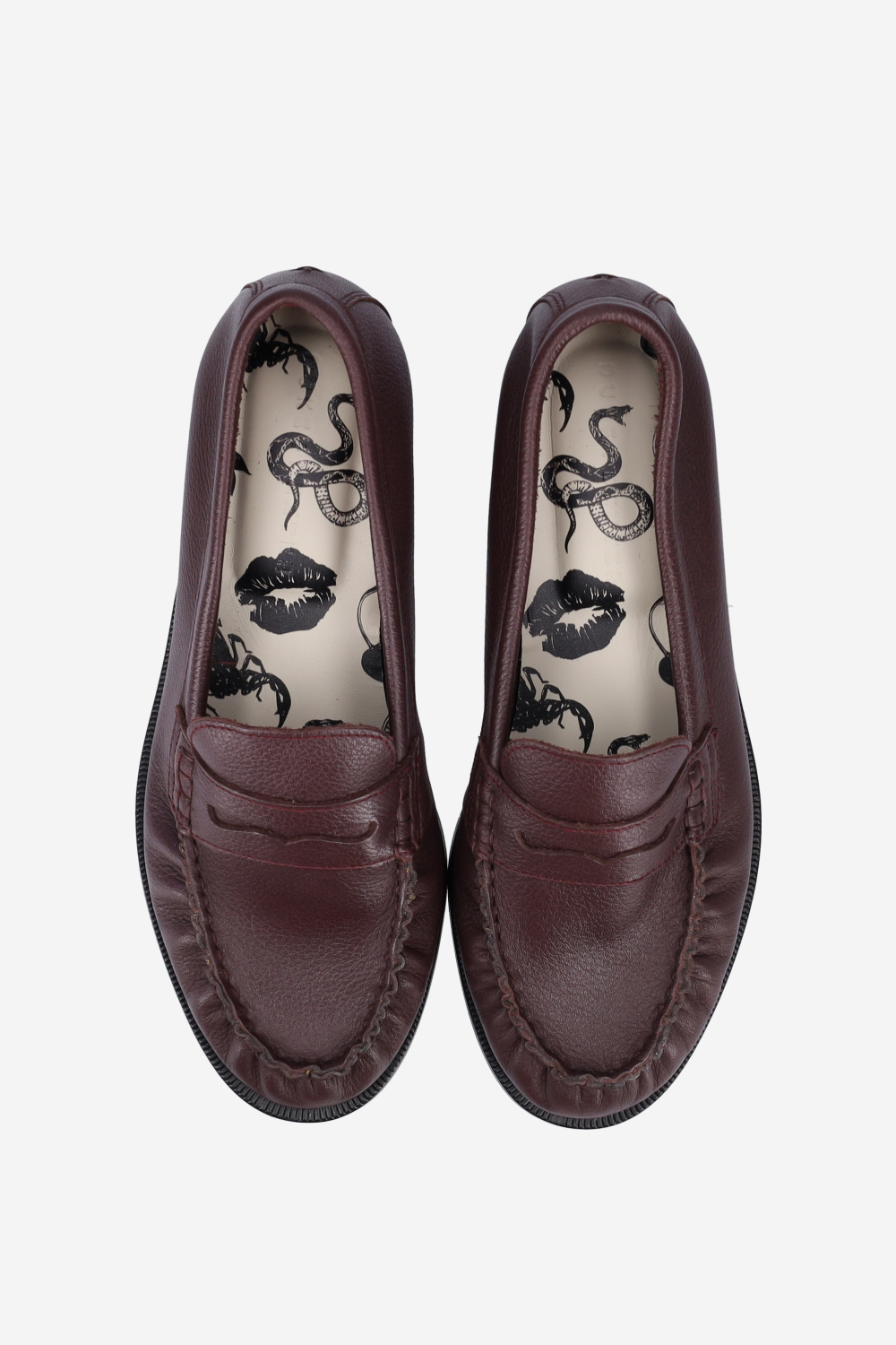 Ezra pebble pleated leather penny loafers