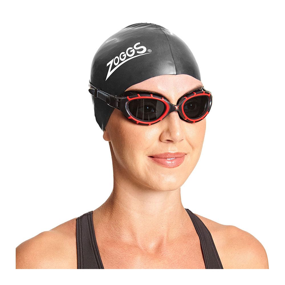 Zoggs PREDATOR FLEX - Lunettes de natation polarisés red/black/smoke polar