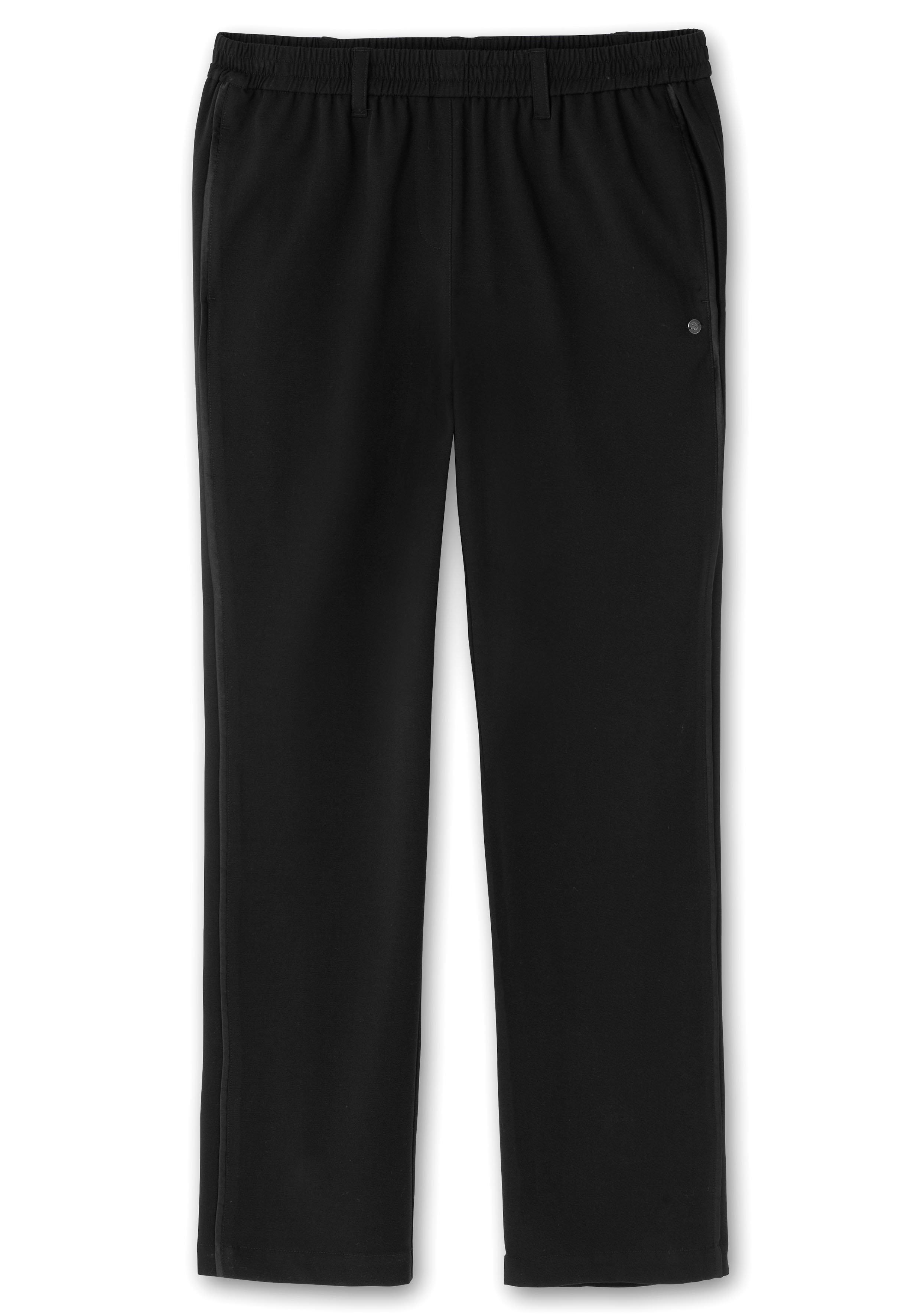 Gerade Hose mit Gummibund und Satinpiping