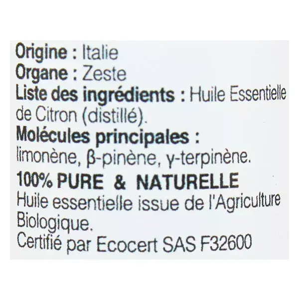Óleo Essencial de Limão Orgânico Destilado Florame Revelessence 10ml