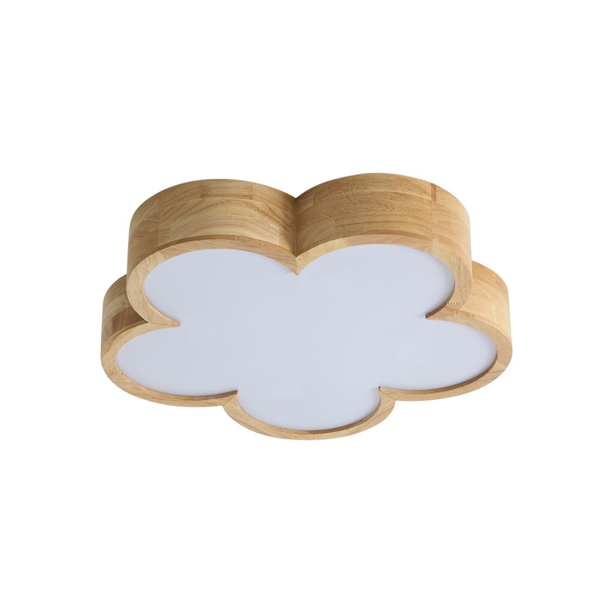 Kinder plafondlamp hout met wit - Lucille