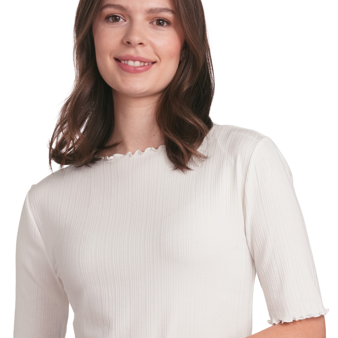 Damen T-Shirt aus Viskose-Mix weiss