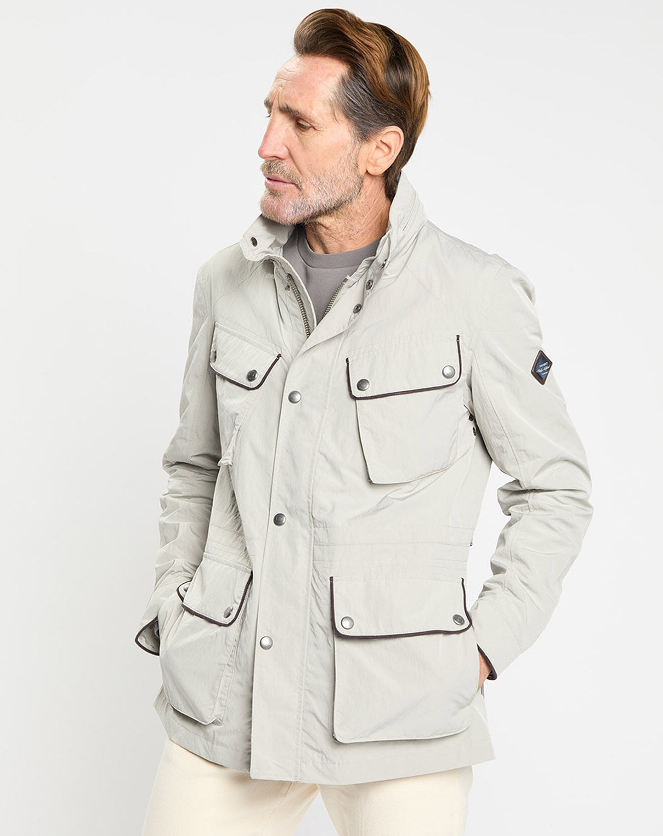 Hackett London Parka imperméable vélo écrue