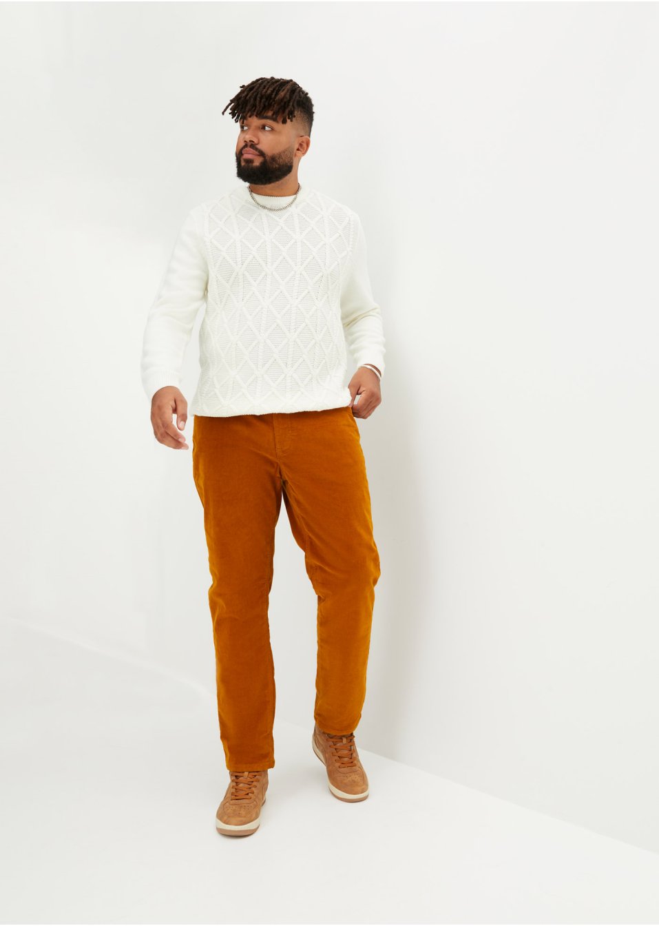 Pantalon thermo velours côtelé Regular Fit, Straight