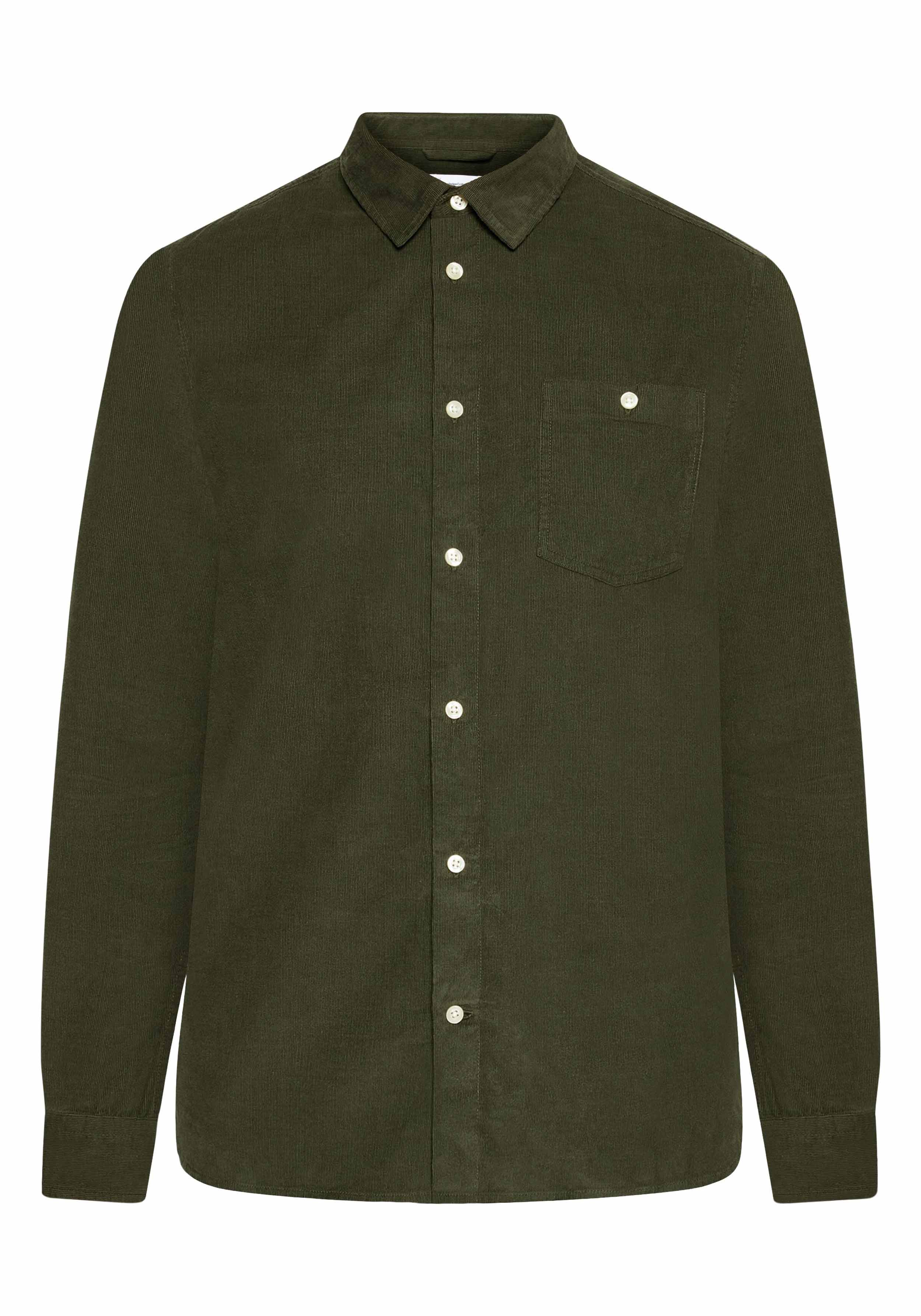 Knowledge Cotton Apparel Cord-Hemd Forrest Night