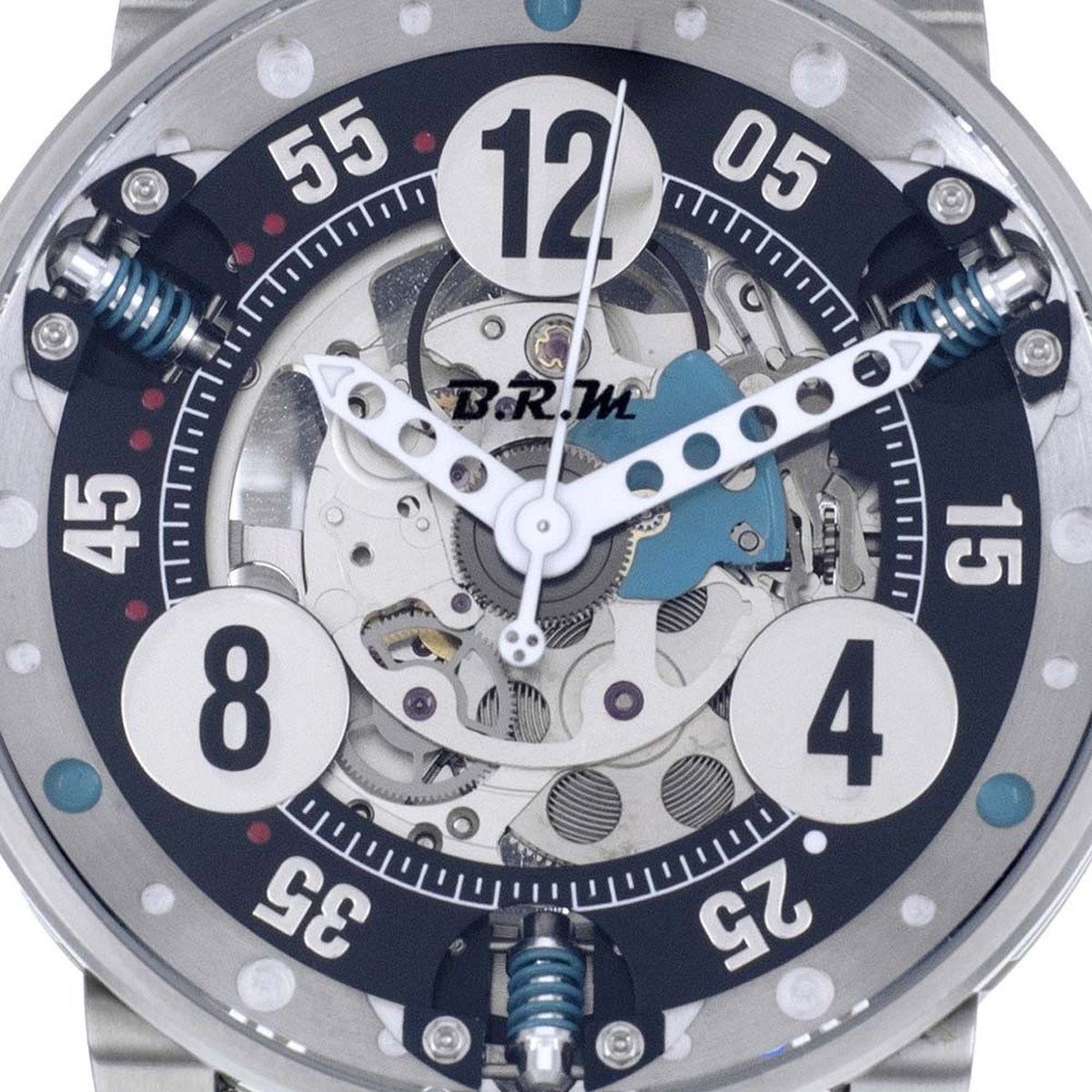Montre d'occasion BRM V6-44 homme automatique acier bracelet cuir noir