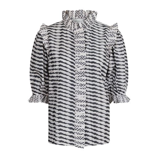 Neo Noir Chacha Graphic Bluse, Antracit, 42