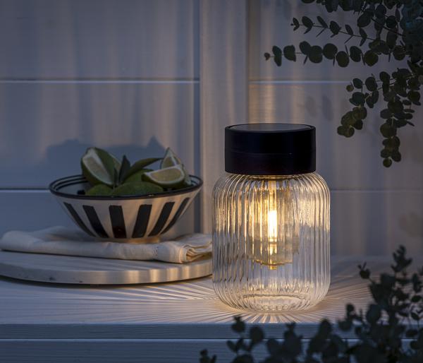 Dehner Solar-Glas Rania, ca. Ø13/H20 cm