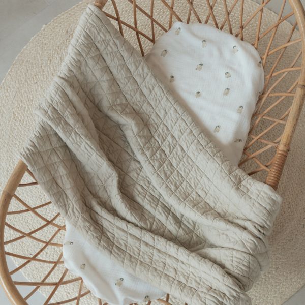 Bamboom Wrinkled Wiegdeken - Grijs