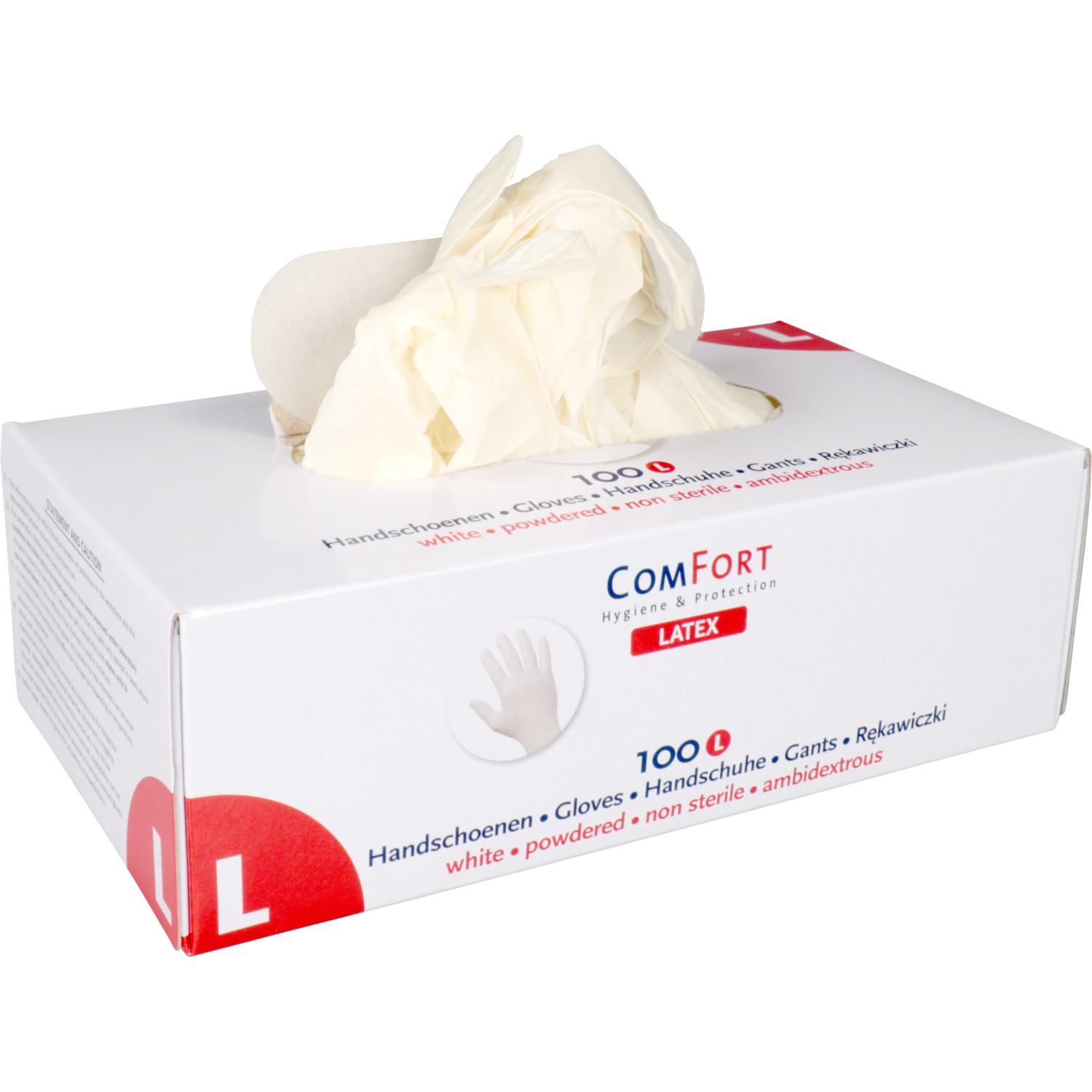 ComFort Handschoen, Latex, gepoederd, L, 5.4gr, wit