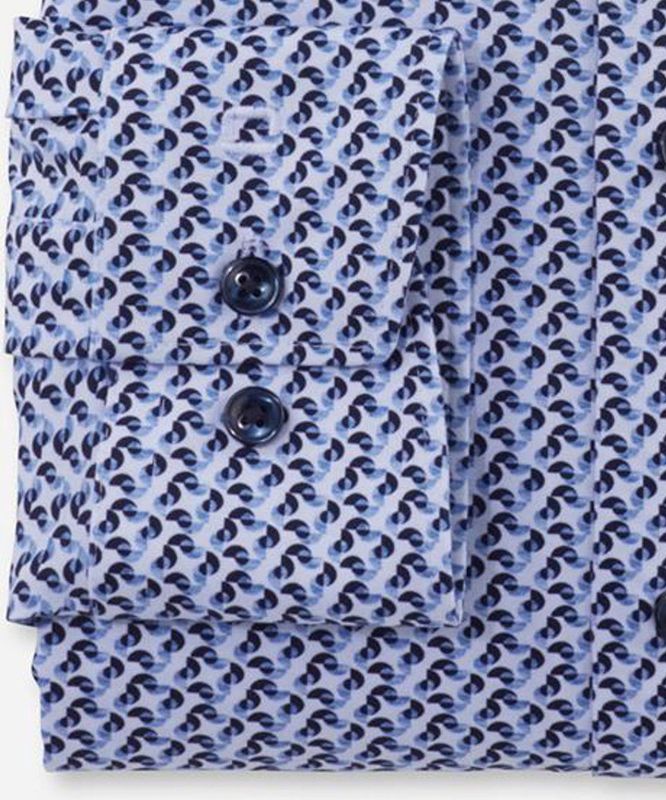 OLYMP - Luxor - Overhemd - Bleu - Modern Fit, Katoen met Elastaan, Easy Iron