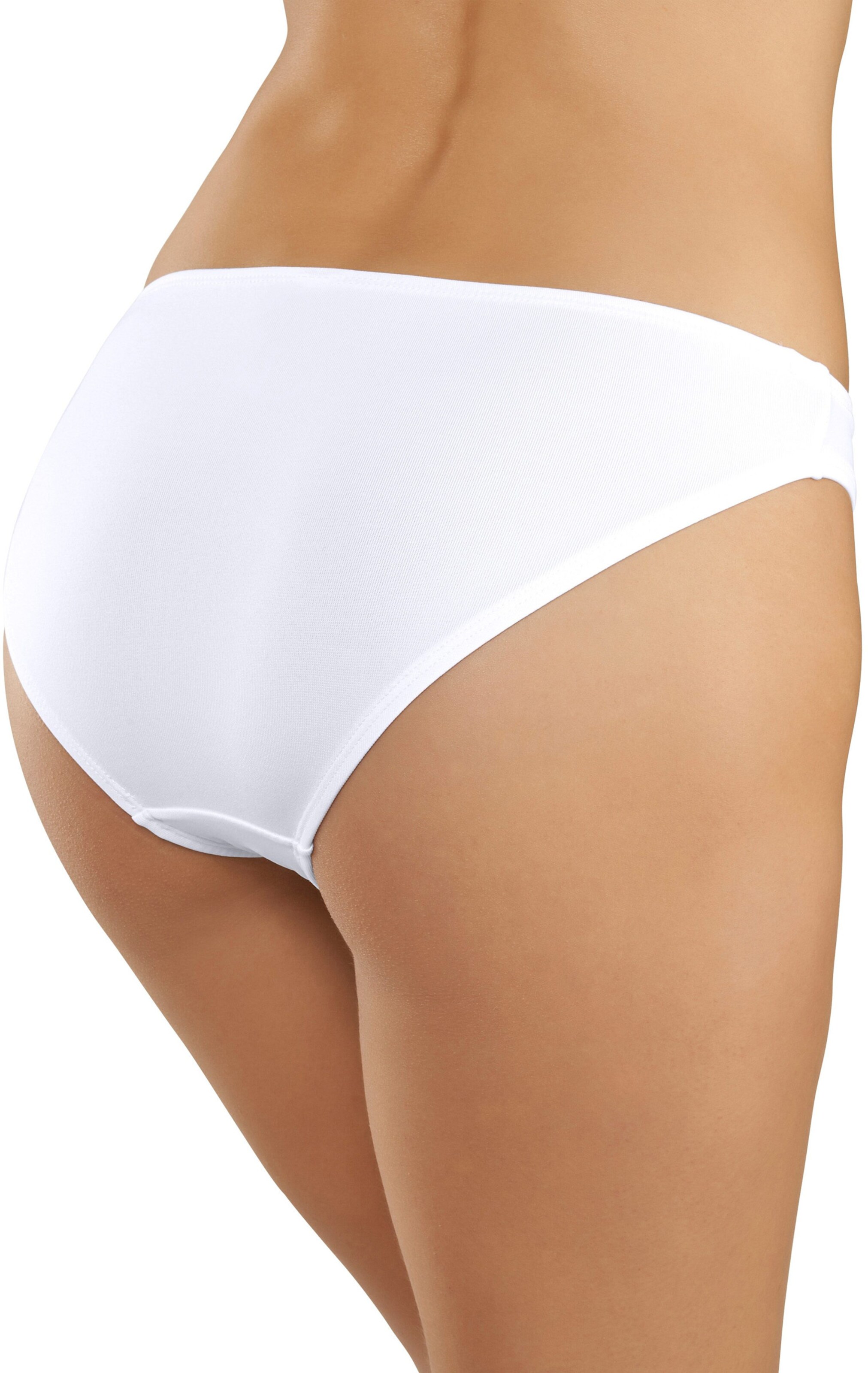 Bikinislip in beige, schwarz, weiß