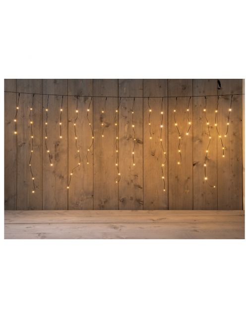 Anna's Collection Icicle Lights Zwart - Kerstverlichting - 3.6 m Classic Warm
