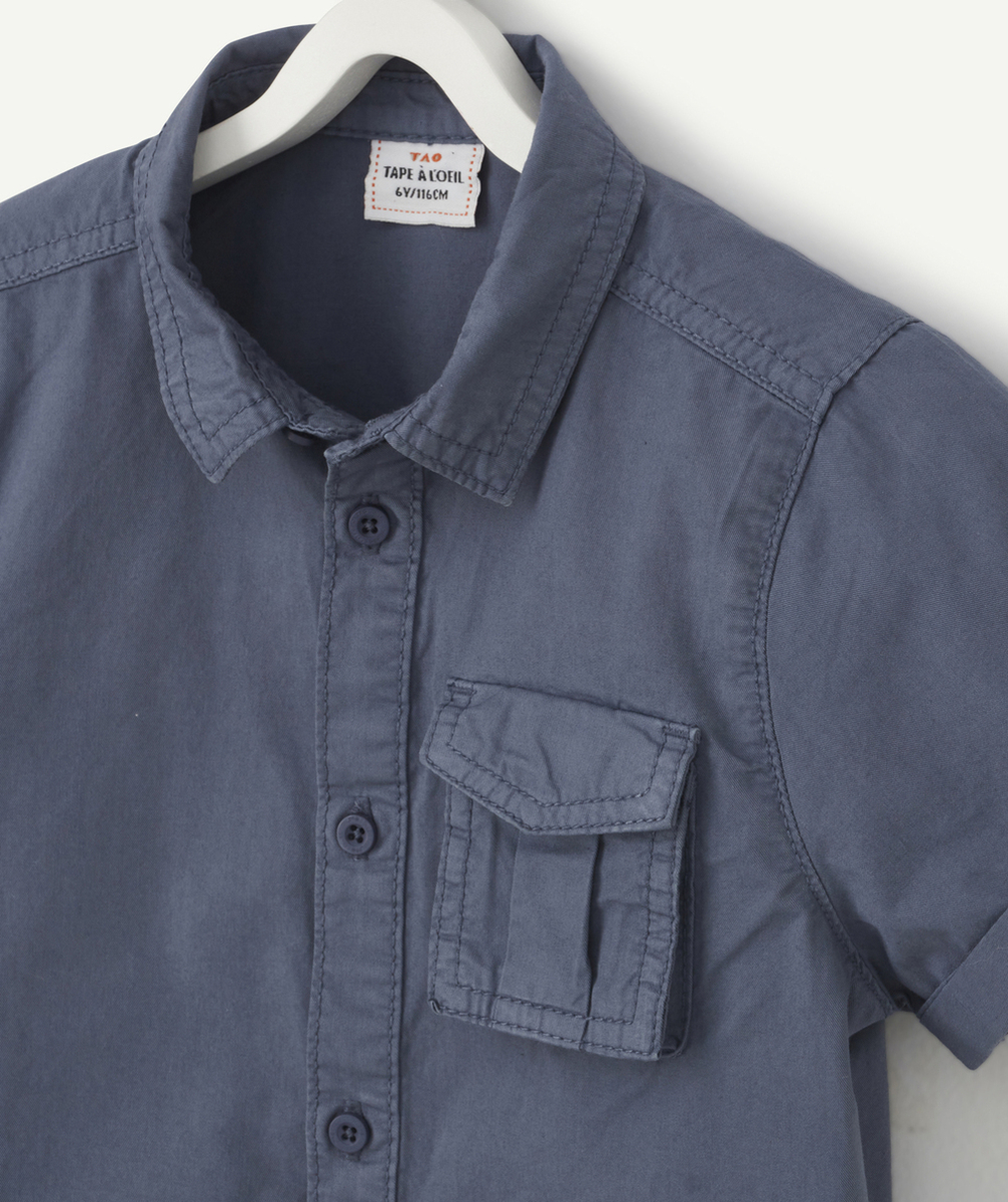 LA CHEMISE BLEUE EN COTON MANCHES COURTES
