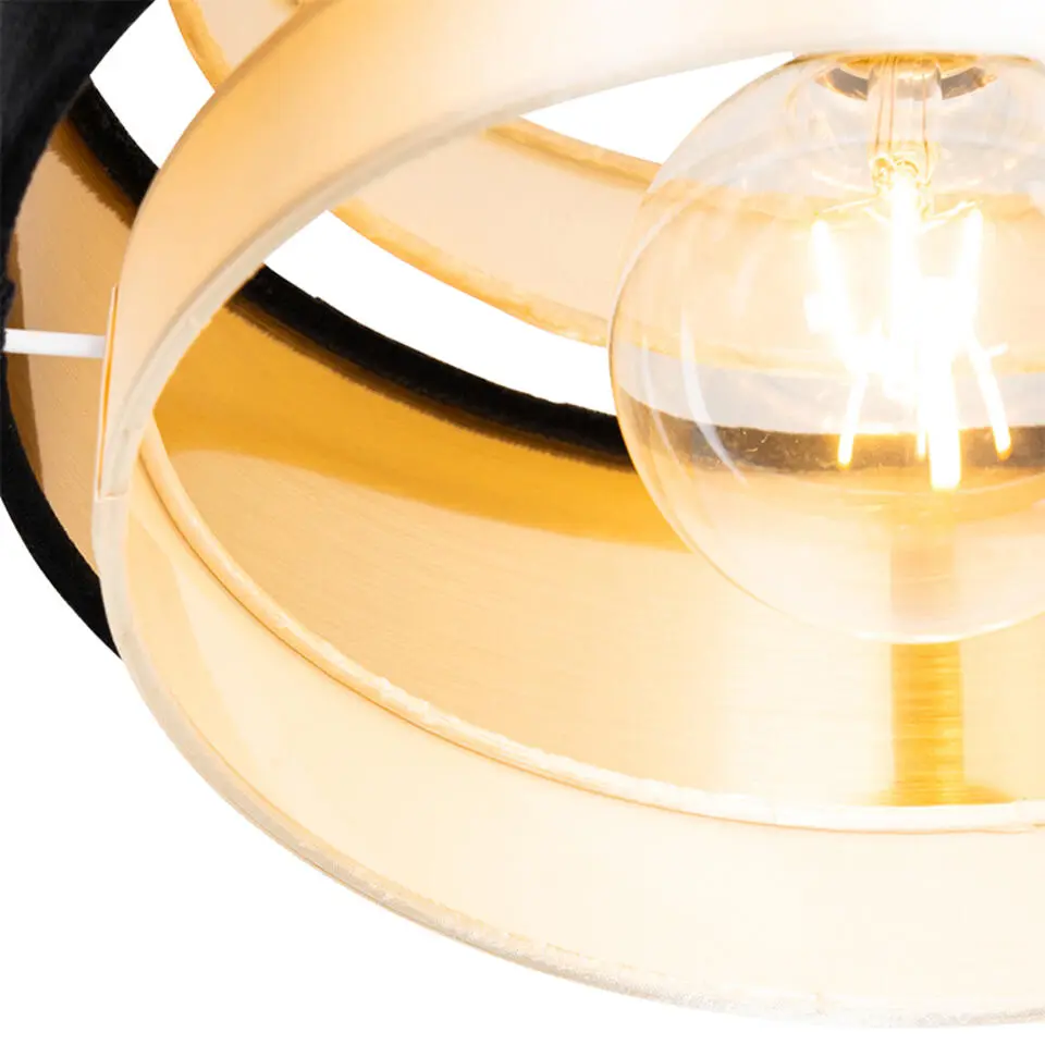 Qazqa plafondlampen elif zwart e27