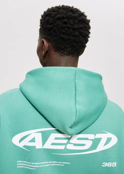 Hoodie met print team groen (GRN)