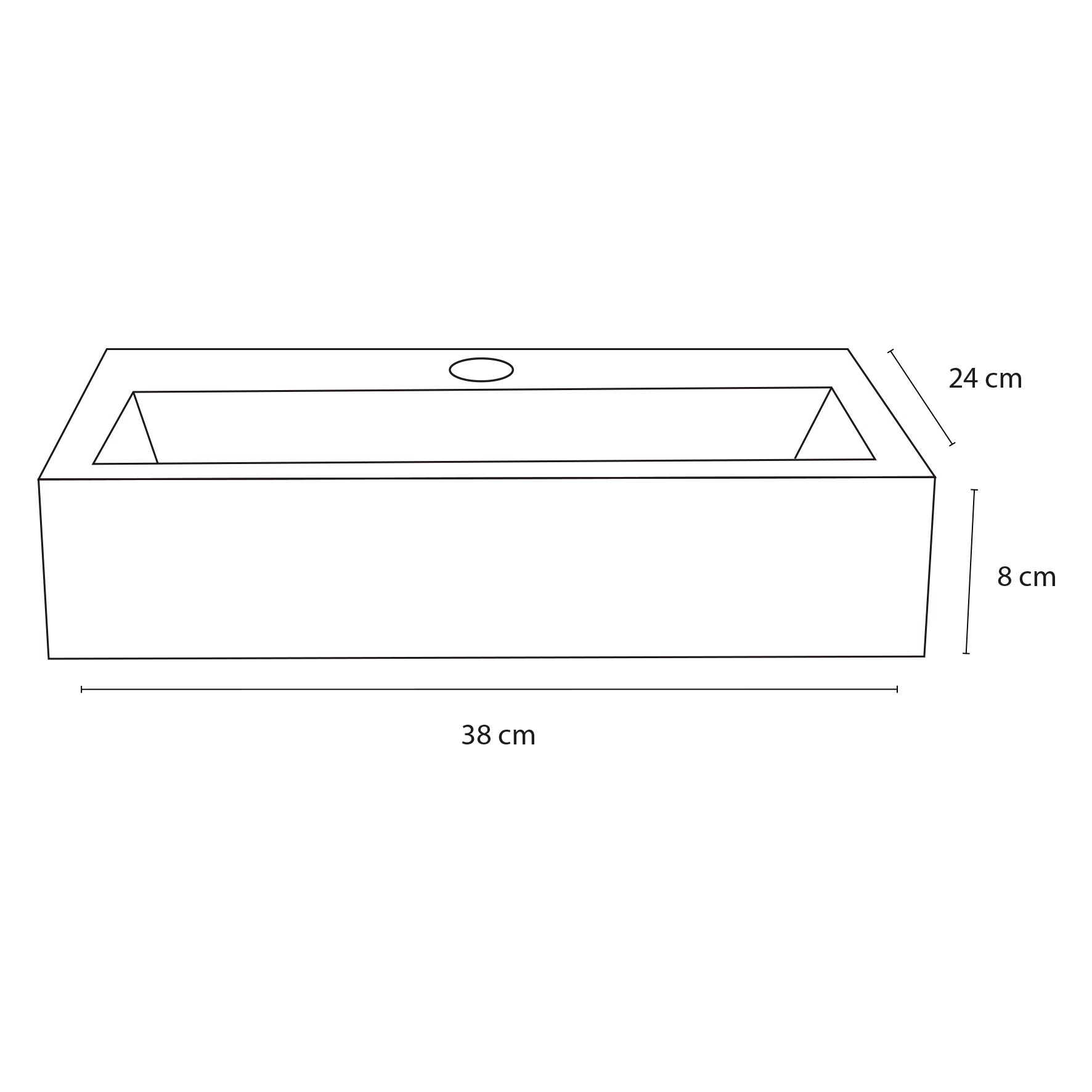 Differnz Flat fontein 38x24cm marmer
