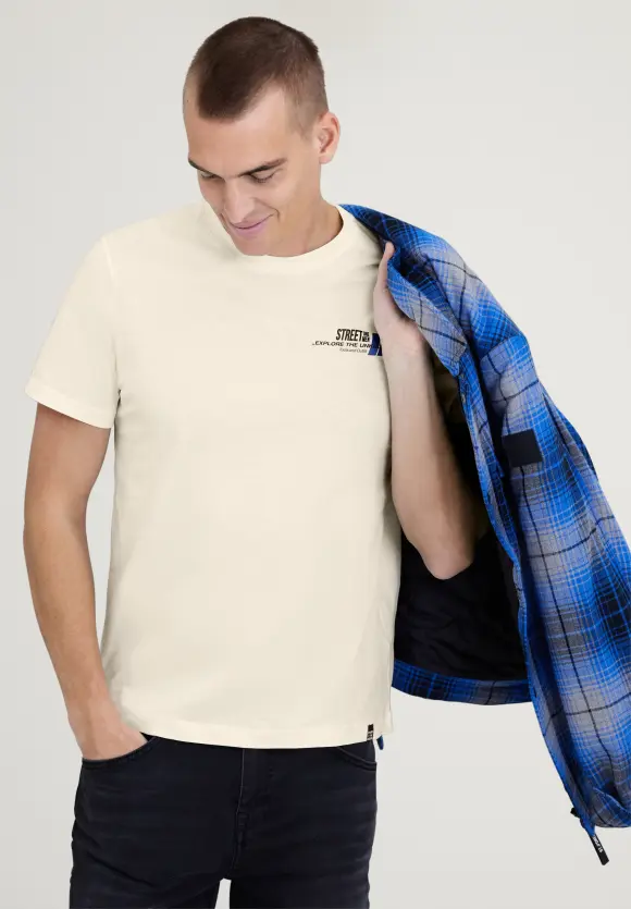 T-Shirt mit Prints - wool white
