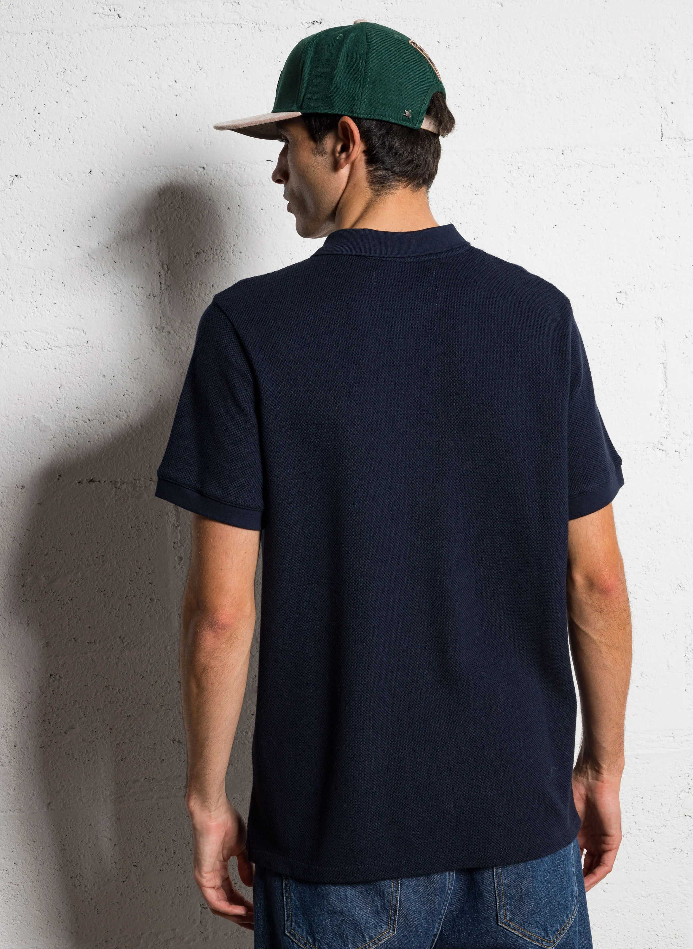 CITY - Polo droit en coton piqué mélangé | Bleu
