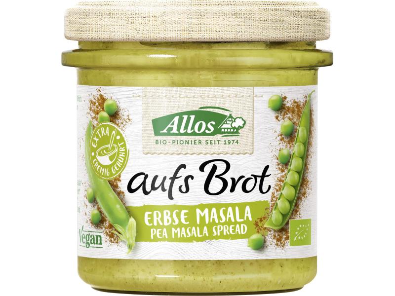 Allos Bio Aufstrich aufs Brot Erbse Masala Glas 140 g Aufstrich Erbse Masala