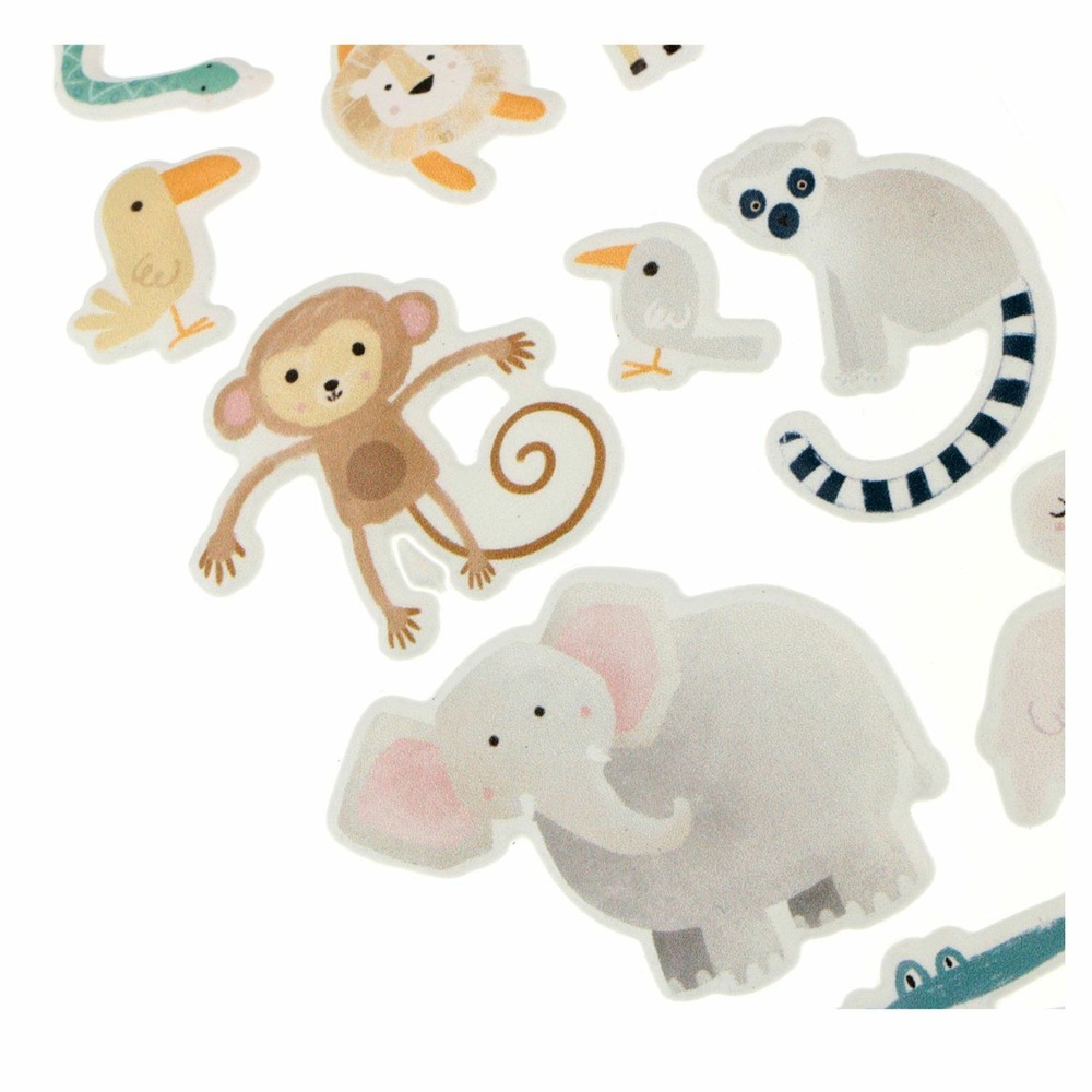 6 feuilles de stickers safari