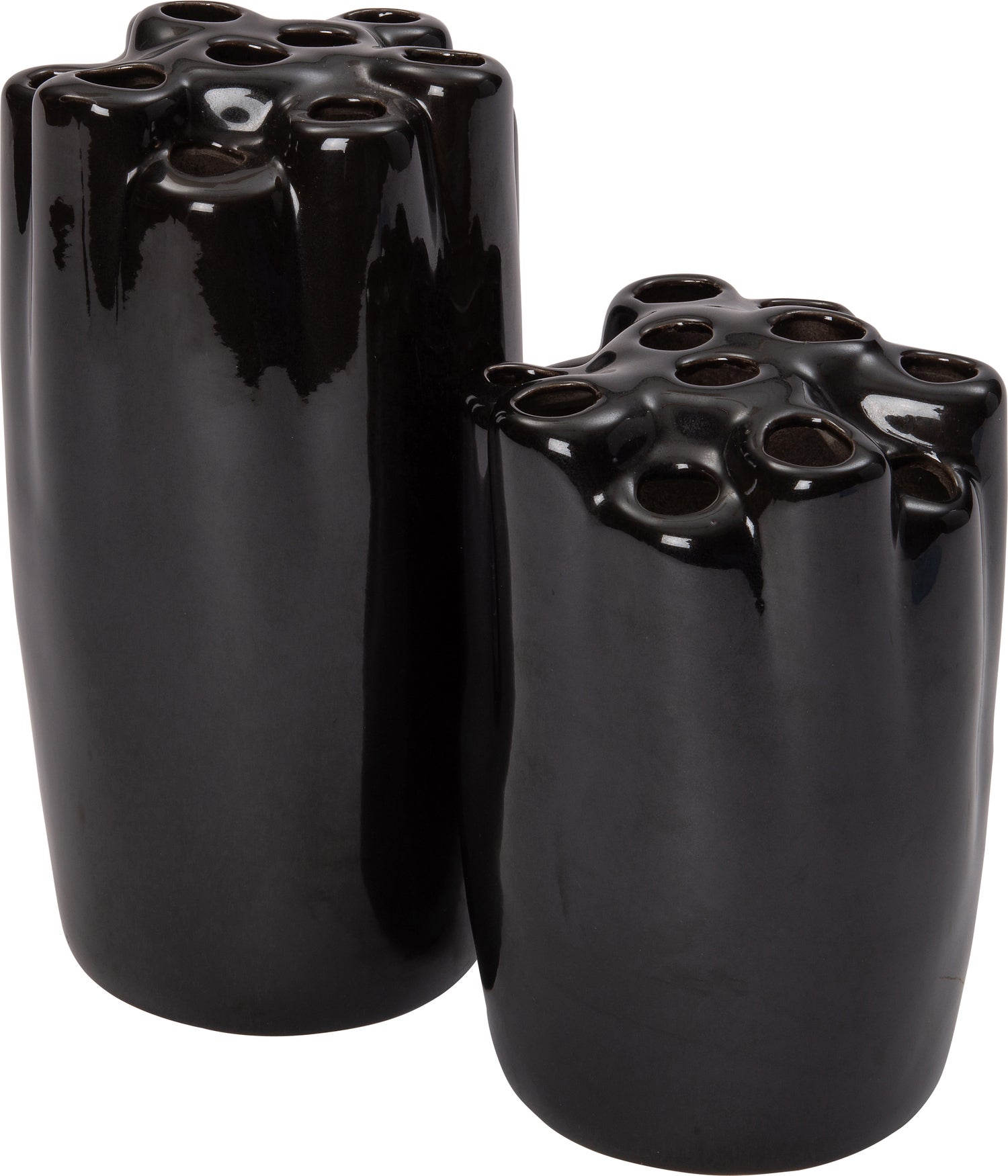 Intratuin vaas Cruz zwart D 15 H 20 cm