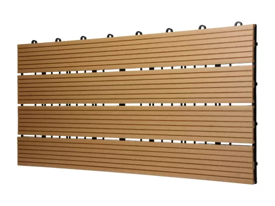 Carreaux WPC aspect bois 60x30cm 2 m² dalles de sol teck terrasse patio balcon
