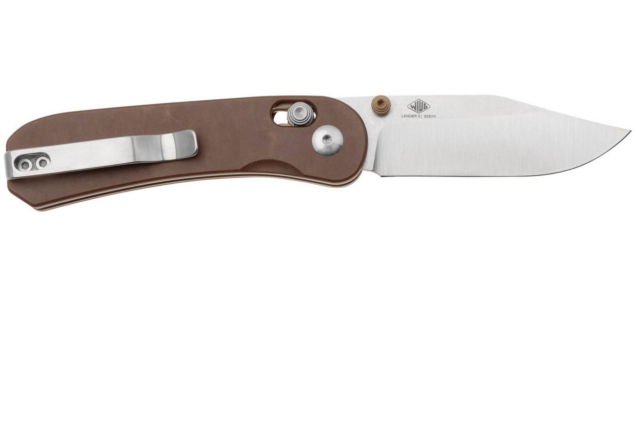 Knafs Lander 3 KNAFS-00392, S35VN Clip Point, Paper Micarta zakmes