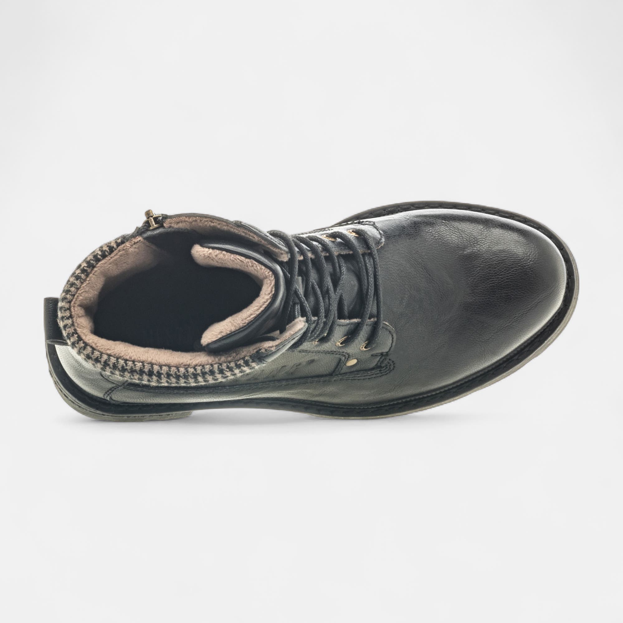 Bottines à lacets à talon Femme noir