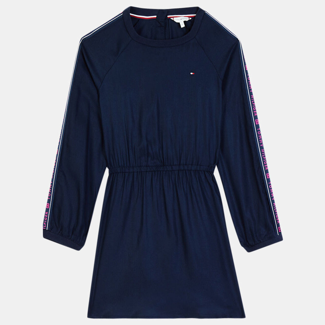 Tommy Hilfiger Robe courte droite Détail Col bleu marine