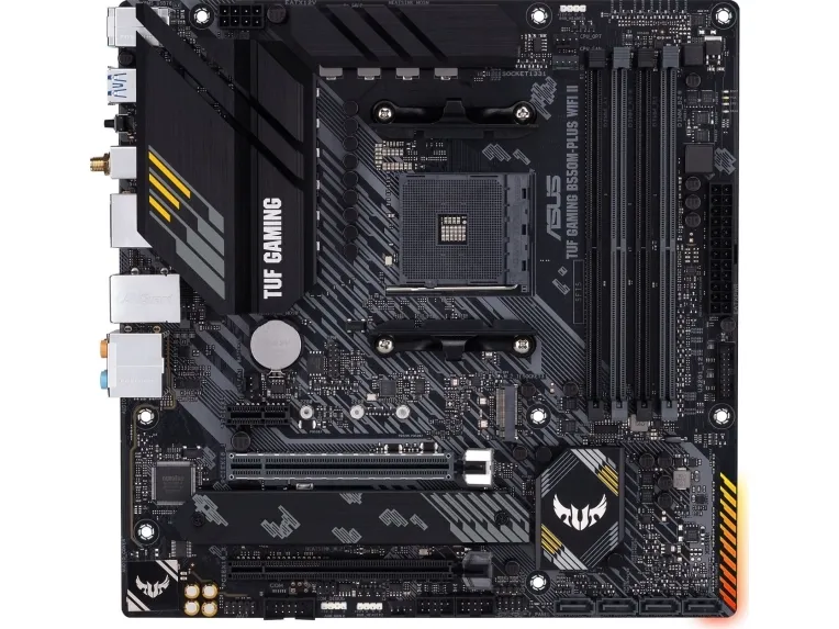 ASUS TUF GAMING B550M-PLUS WIFI II - Bundkort - micro ATX - Socket AM4 - AMD B550 Chipset - USB-C Gen2, USB 3.2 Gen 1, USB 3.2 Gen 2 - 2.5 Gigabit LAN, Wi-Fi 6, Bluetooth - onboard grafik (CPU påkrævet) - HD Audio (8-kanaler)