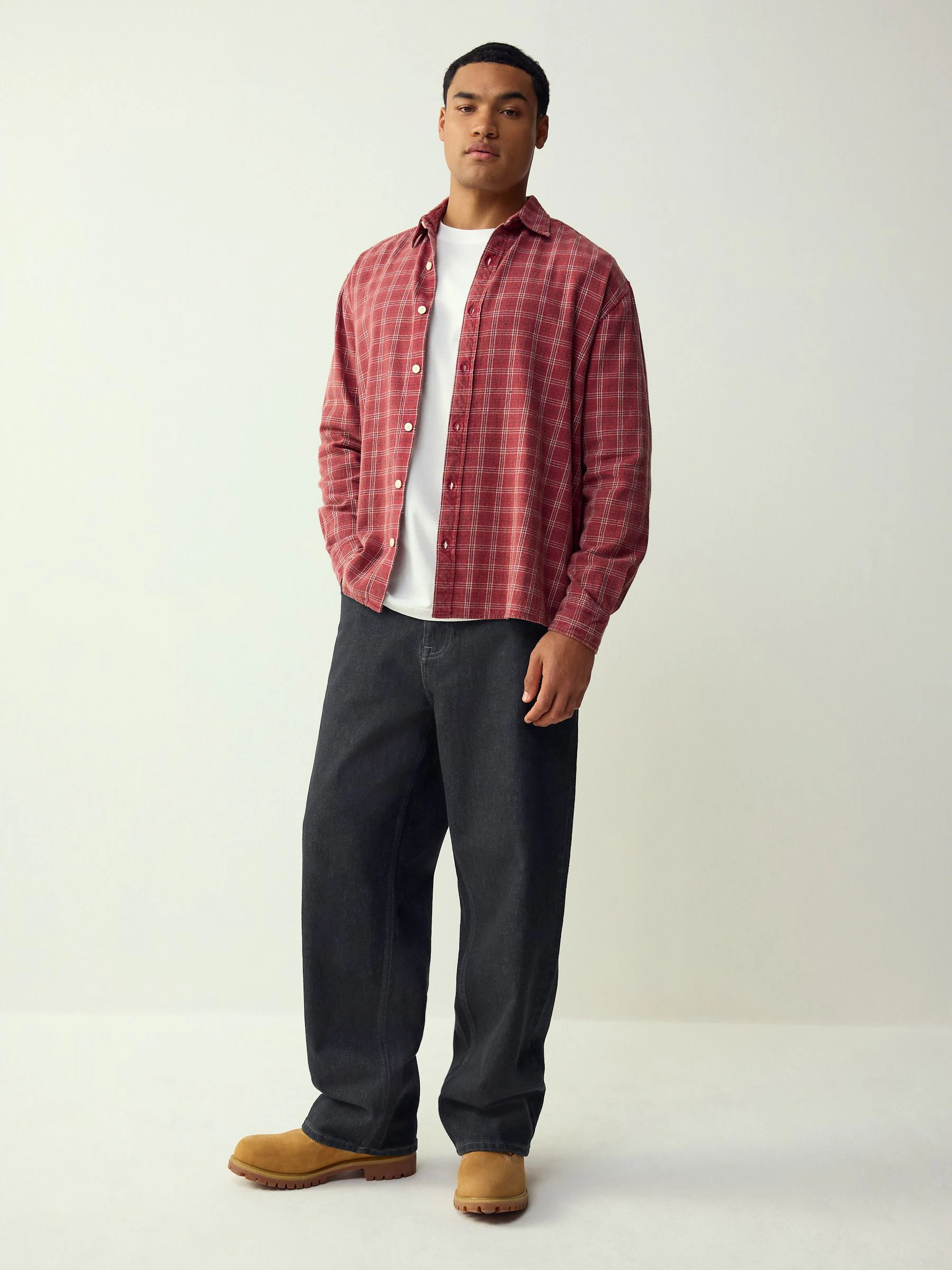 Zwart - Baggy pasvorm - Vintage wash denim jeans